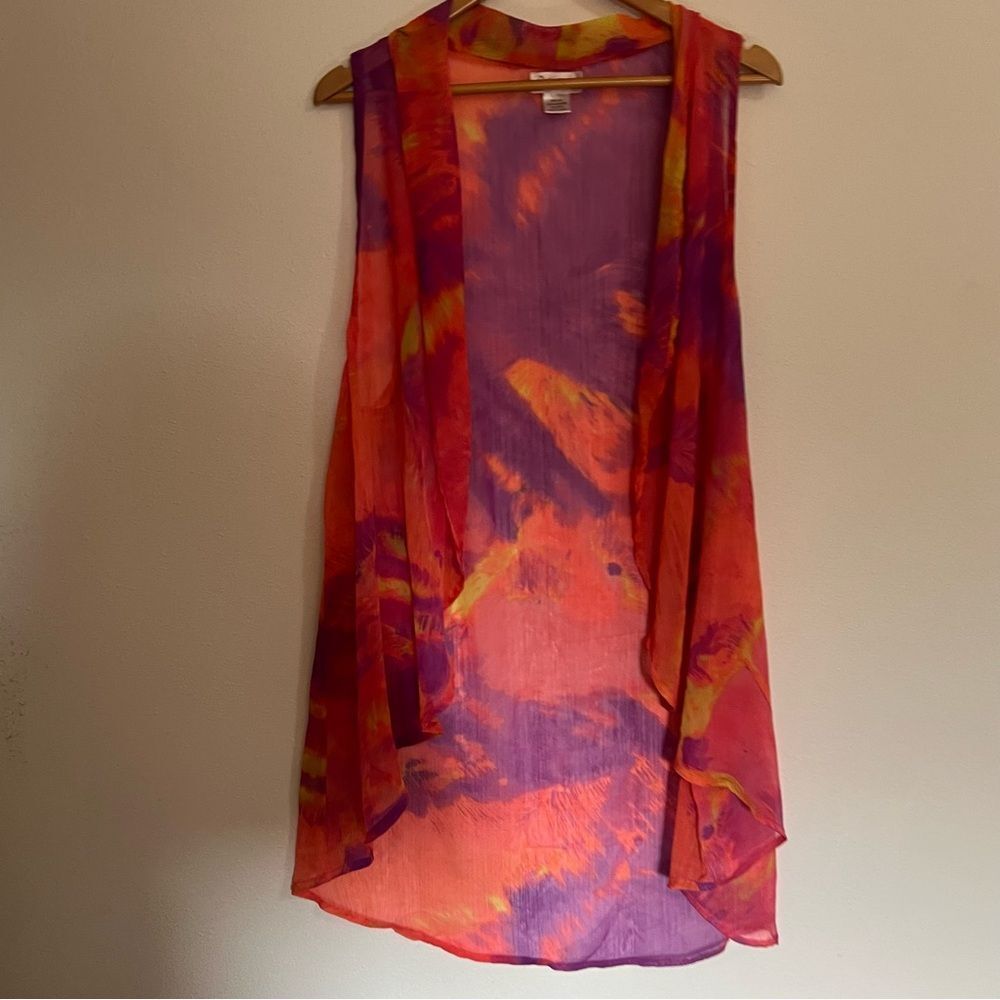 Boutique tie dyed summer swim cover up One Size